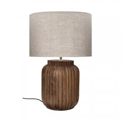 TABLE LAMP EDUSA SOLID L MANGO WOOD BROWN 